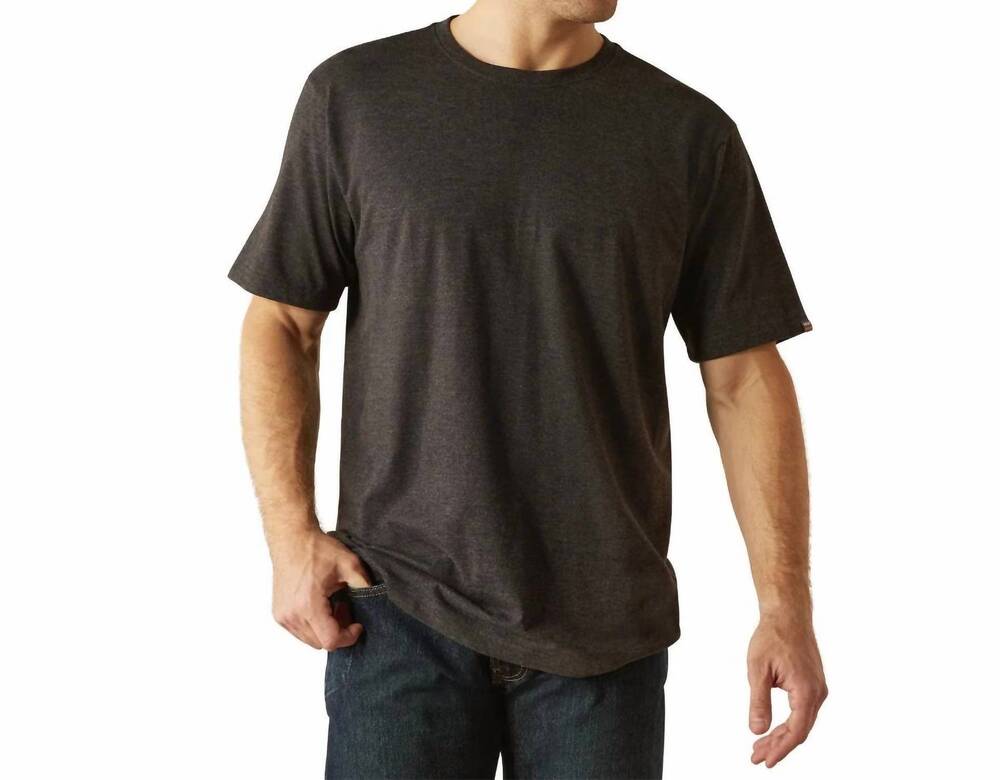 NEW ARIAT men's rebar cotton strong shirt in charcoal heather